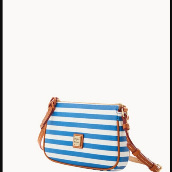 DOONEY & BOURKE "Sullivan" Coated Cotton Lexi Pouchette Stripped Crossbody - Picture 3 of 13